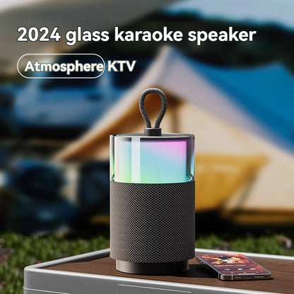 New wireless Bluetooth speaker with high aesthetics and high sound quality, color lights, subwoofer, long battery life, microphone and karaoke set for use.