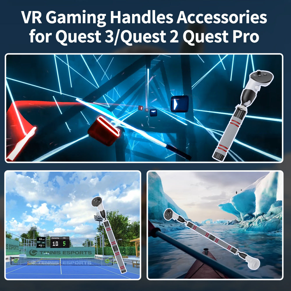 Meta Quest 3 Golf Controller Handle Extension - VR Headset Accessory for Enhanced Gaming Grip and Control