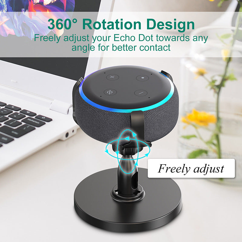 360° Adjustable Desktop Stand for Amazon Echo Dot 3rd Gen - Smart Home Speaker Accessories Rack