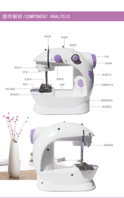 Miniature Pedal Sewing Machine with Multi-Functionality