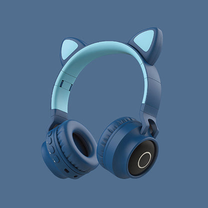 Wireless Bluetooth Headphone with Cat Ear Design, LED Lights, Suitable for Computer E-sports and Gaming