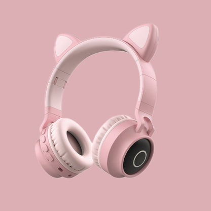 Wireless Bluetooth Headphone with Cat Ear Design, LED Lights, Suitable for Computer E-sports and Gaming