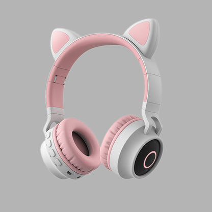 Wireless Bluetooth Headphone with Cat Ear Design, LED Lights, Suitable for Computer E-sports and Gaming