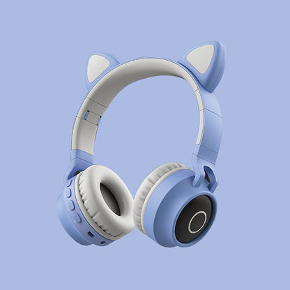 Wireless Bluetooth Headphone with Cat Ear Design, LED Lights, Suitable for Computer E-sports and Gaming