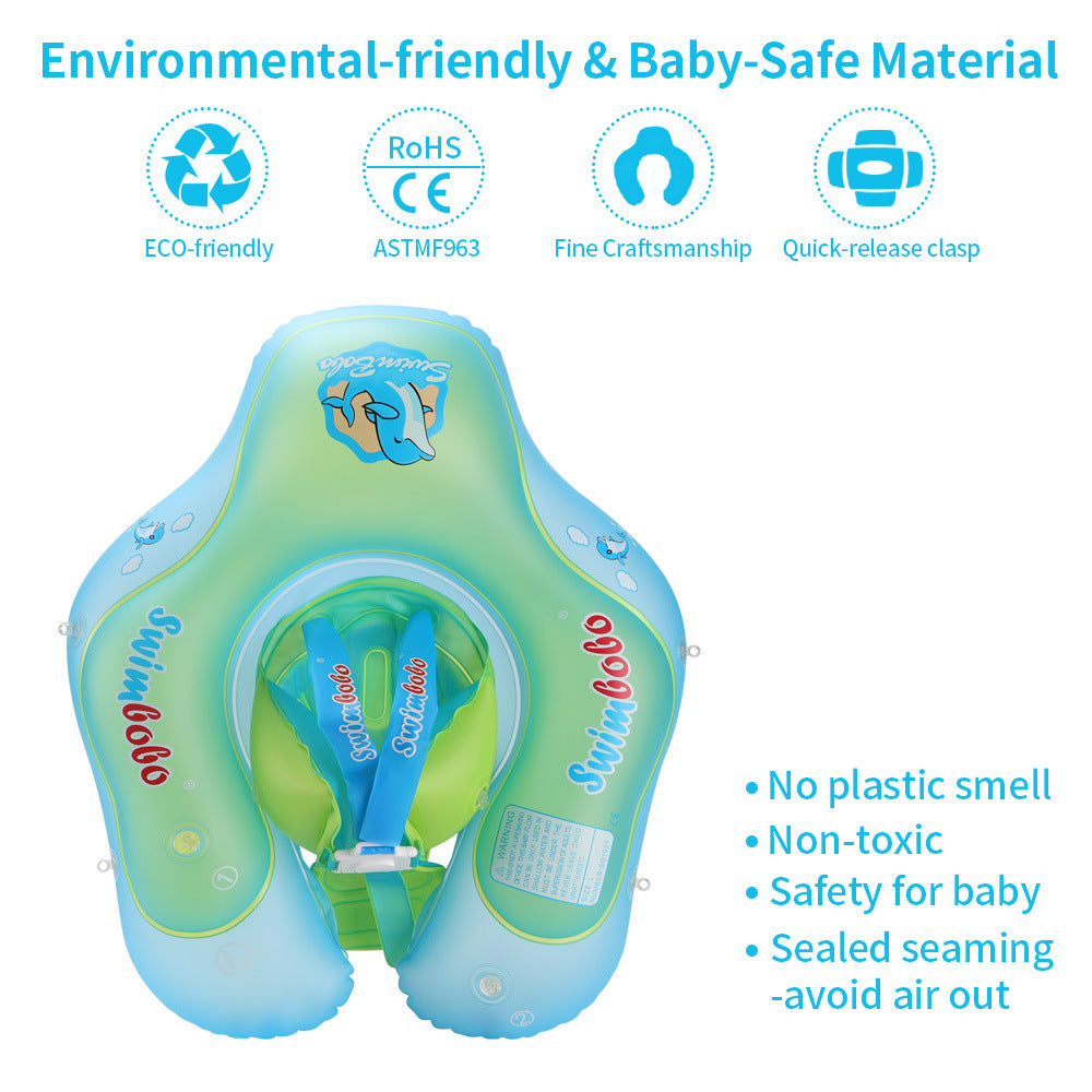 Swimbobo Baby Swim Ring - Underarm Float for Children, Sunshade and UV Protection, Toddler Swimming Aid