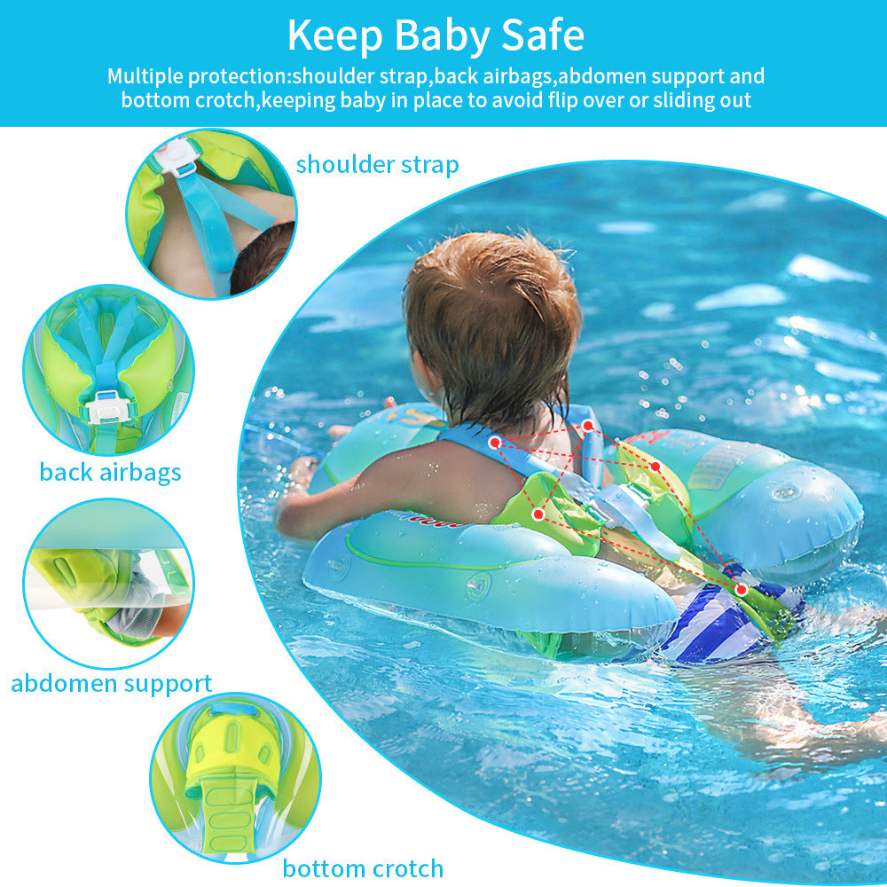 Swimbobo Baby Swim Ring - Underarm Float for Children, Sunshade and UV Protection, Toddler Swimming Aid