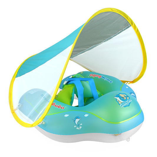 Swimbobo Baby Swim Ring - Underarm Float for Children, Sunshade and UV Protection, Toddler Swimming Aid