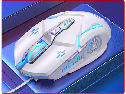 Silent Luminous Gaming Mouse for Kids - Wired Electronic Racing Machine