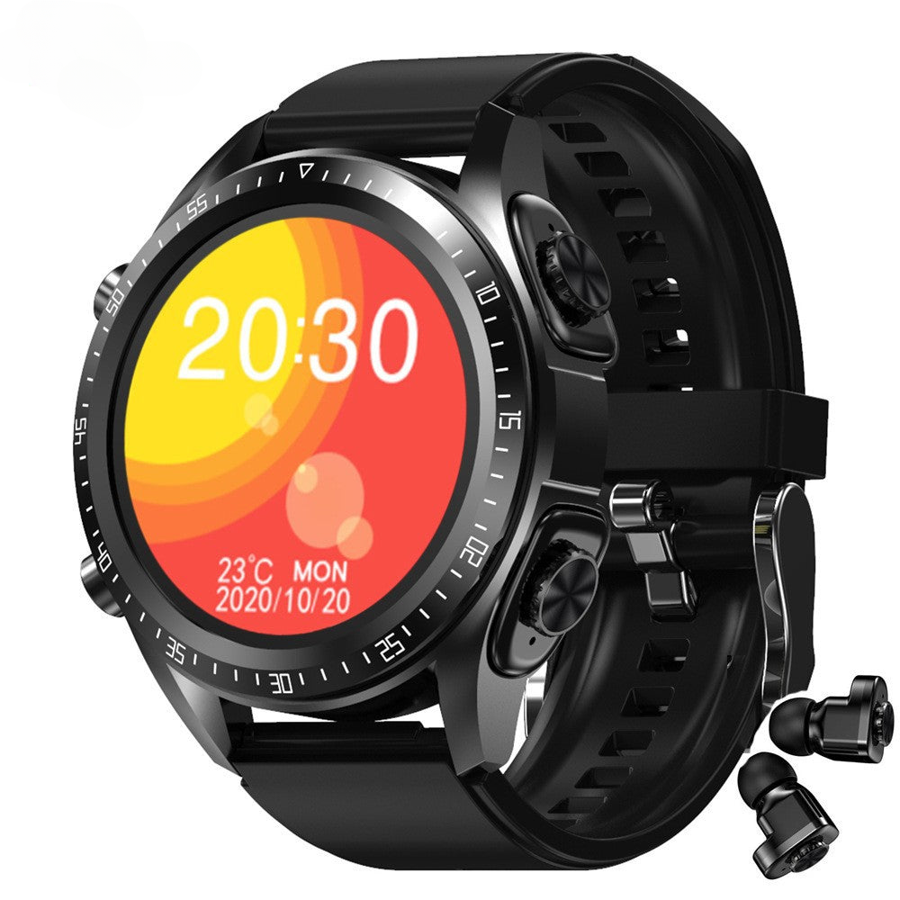 Smart Watch with TWS Headset - 2-in-1 Sports Watch with Heart Rate Monitoring, Bluetooth Call, and Tone