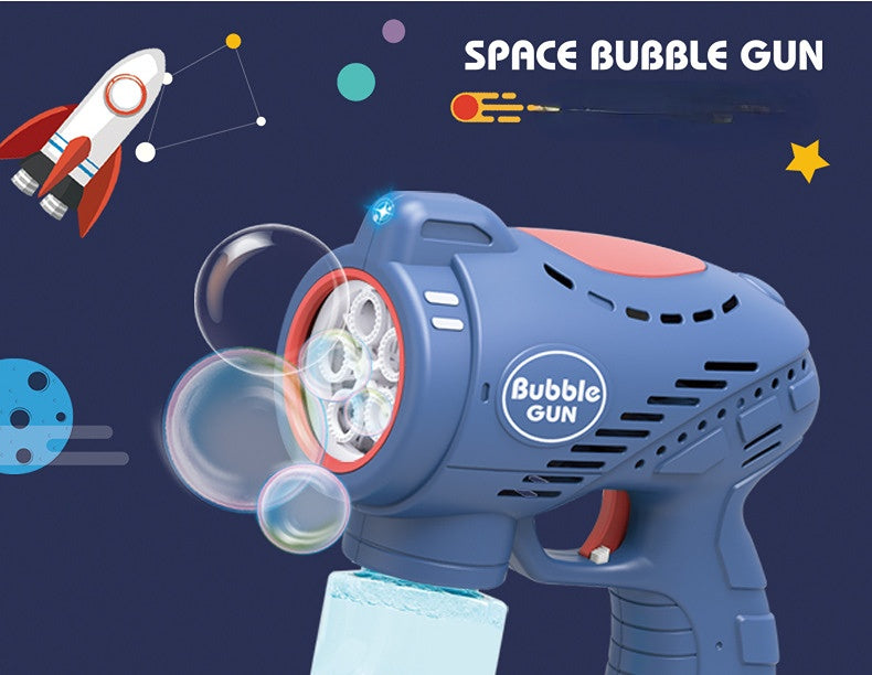 Five-Hole Bubble Gun with Automatic Blowing and Light Effects