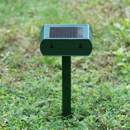 Solar Ultrasonic Animal Repeller with LED Flash, Dual Strike Drive for Rats, Snakes, Cats, Dogs, Insects, and Other Small Animals