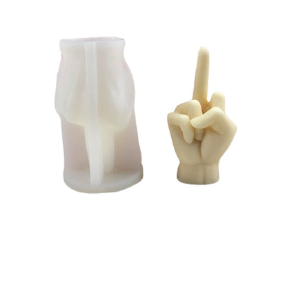 New Gesture Middle Finger Candle Silicone Mold DIY Creative Aromatherapy Plaster Cake Finger Mold Decoration