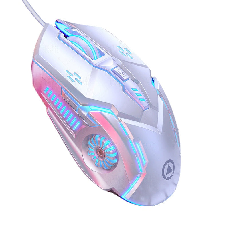 Silent Luminous Gaming Mouse for Kids - Wired Electronic Racing Machine