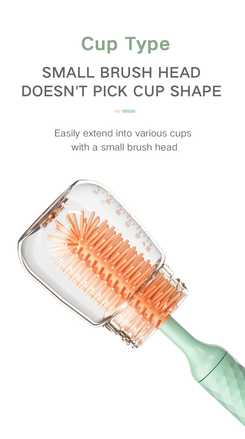 electric bottle brush silicone nipple brush 360-degree rotation baby bottle nipple brush cleaning 6 in 1 brush set