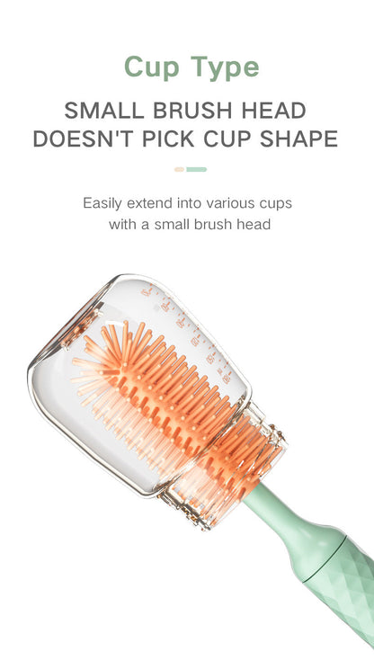 electric bottle brush silicone nipple brush 360-degree rotation baby bottle nipple brush cleaning 6 in 1 brush set