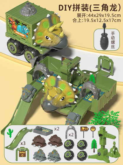 disassembly 4-in-1 deformation engineering vehicle with trolley sliding track