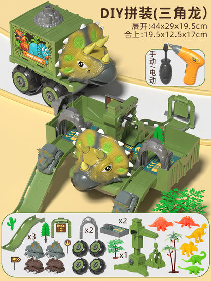 disassembly 4-in-1 deformation engineering vehicle with trolley sliding track