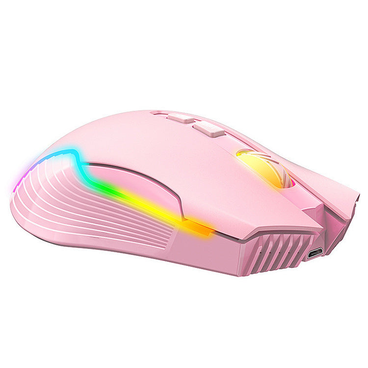 Wireless Gaming Mouse with Bluetooth Charging and RGB Luminous Lighting - Esports Mechanical Mouse with High Precision 1600dpi