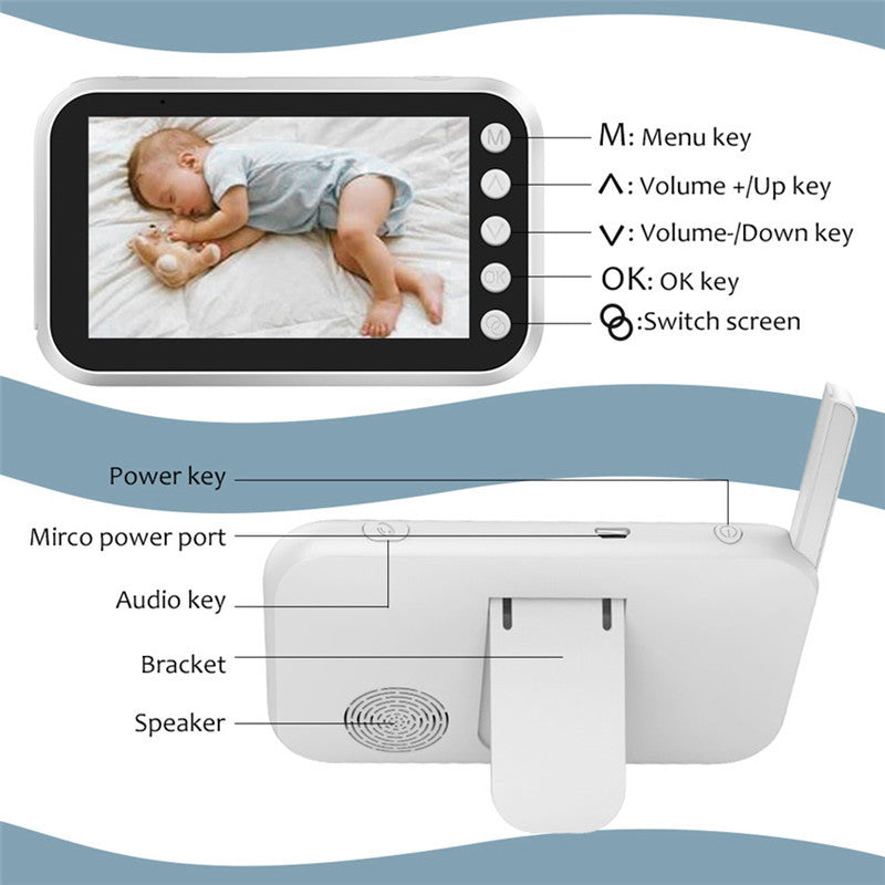 Secure Wireless Baby Monitor with 4.3-Inch Screen for Real-Time Monitoring and Peace of Mind