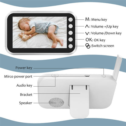 Secure Wireless Baby Monitor with 4.3-Inch Screen for Real-Time Monitoring and Peace of Mind