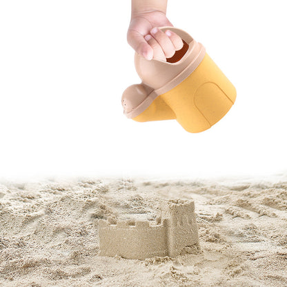 9-Piece Set of Thickened Wheat Straw Beach Toys for Children - Includes Beach Bucket, Digging Tools, and Sand Bucket Set