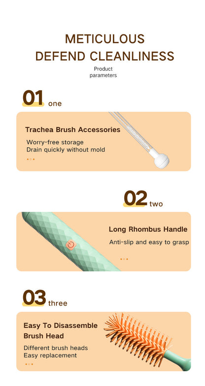 electric bottle brush silicone nipple brush 360-degree rotation baby bottle nipple brush cleaning 6 in 1 brush set