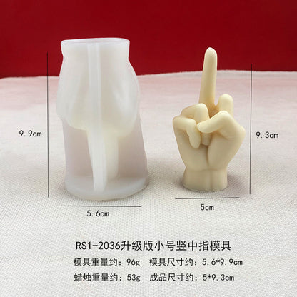 New Gesture Middle Finger Candle Silicone Mold DIY Creative Aromatherapy Plaster Cake Finger Mold Decoration