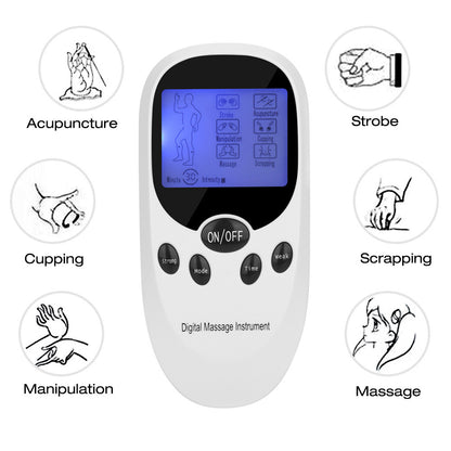 Dual Channel Digital Meridian Massager for Neck, Back, Waist and Legs - Portable and Battery Operated