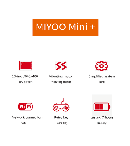 Miyoo Mini Plus+ OOpen Source Handheld Gaming Console - Retro Game Machine with Classic Nostalgia, 3.5-Inch High-Definition Screen, GBA Street Arcade