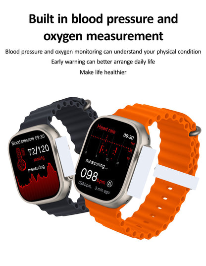 Full Touch Screen Bluetooth Smart Watch with Step, Temperature, Heart Rate, and Sleep Monitoring