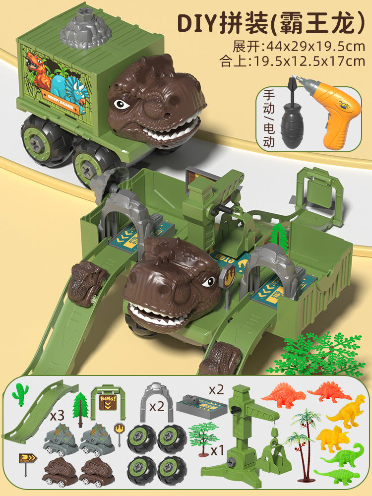 disassembly 4-in-1 deformation engineering vehicle with trolley sliding track