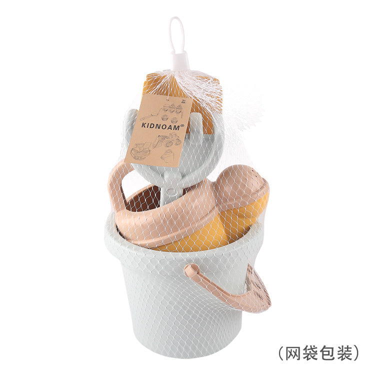 Eco-Friendly Wheat Straw Beach Bucket Set with Sand Digging Tools and Watering Can