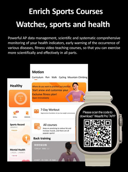 Full Touch Screen Bluetooth Smart Watch with Step, Temperature, Heart Rate, and Sleep Monitoring