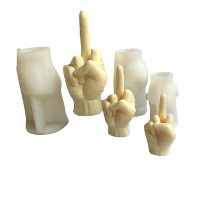 New Gesture Middle Finger Candle Silicone Mold DIY Creative Aromatherapy Plaster Cake Finger Mold Decoration