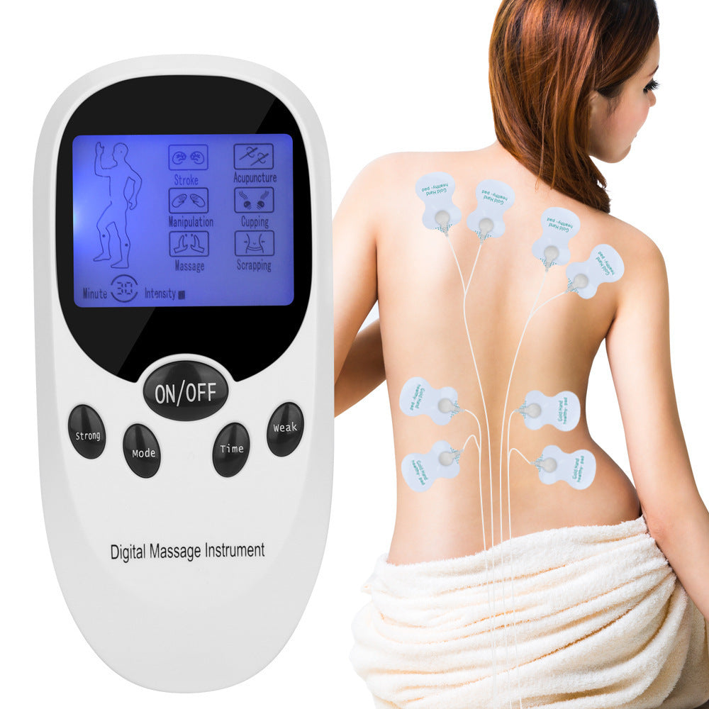 Dual Channel Digital Meridian Massager for Neck, Back, Waist and Legs - Portable and Battery Operated