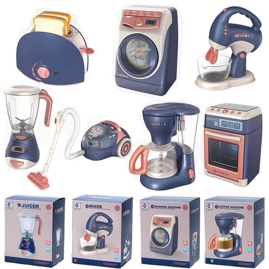 Children's Simulation Kitchen Appliances Set - Electric Washing Machine and Small Appliance Toy Kit