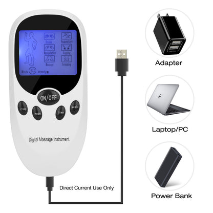 Dual Channel Digital Meridian Massager for Neck, Back, Waist and Legs - Portable and Battery Operated