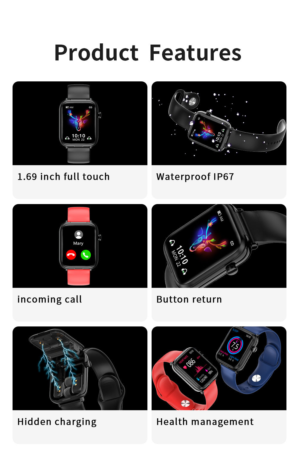 X5 Smart Watch Earphone 2-in-1 TWS for Apple & Android