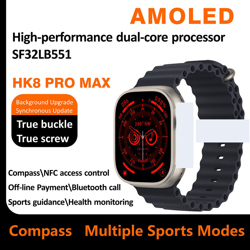 Full Touch Screen Bluetooth Smart Watch with Step, Temperature, Heart Rate, and Sleep Monitoring