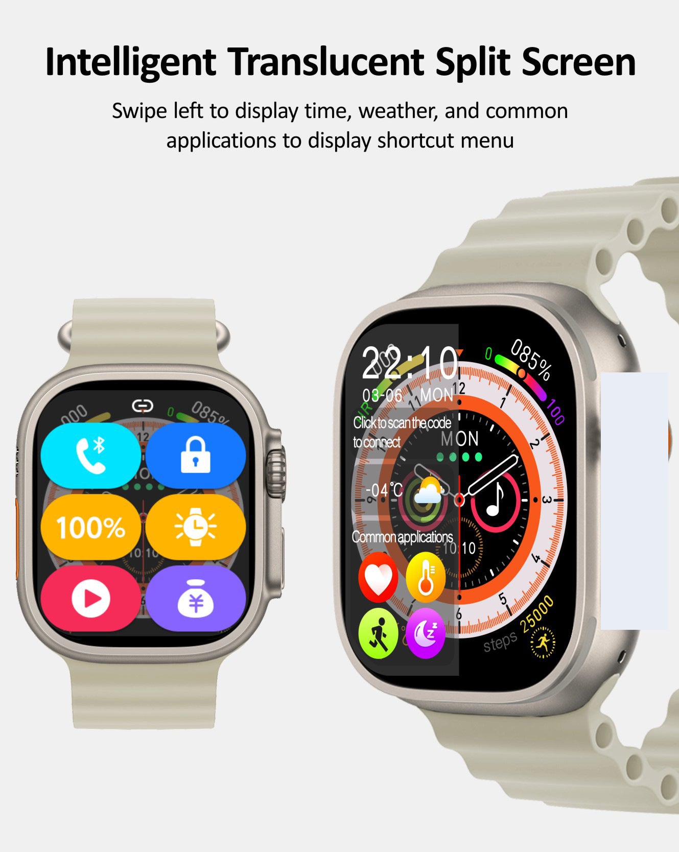 Full Touch Screen Bluetooth Smart Watch with Step, Temperature, Heart Rate, and Sleep Monitoring