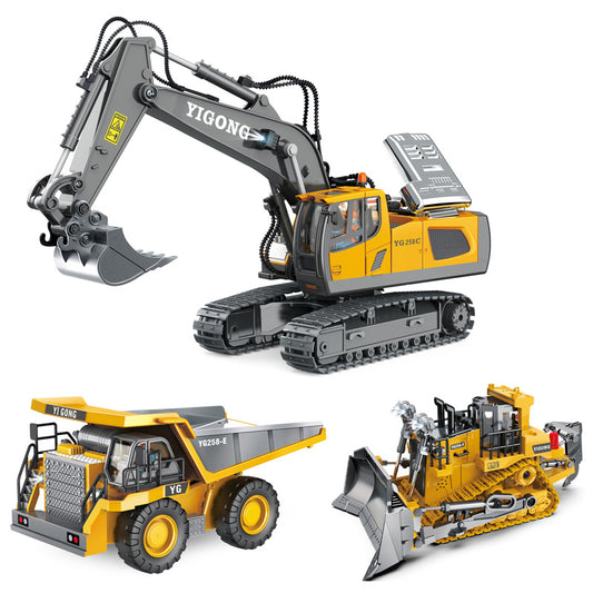 Remote Control alloy Excavator and Dump Truck Toy Set for Children - Remote Control Car