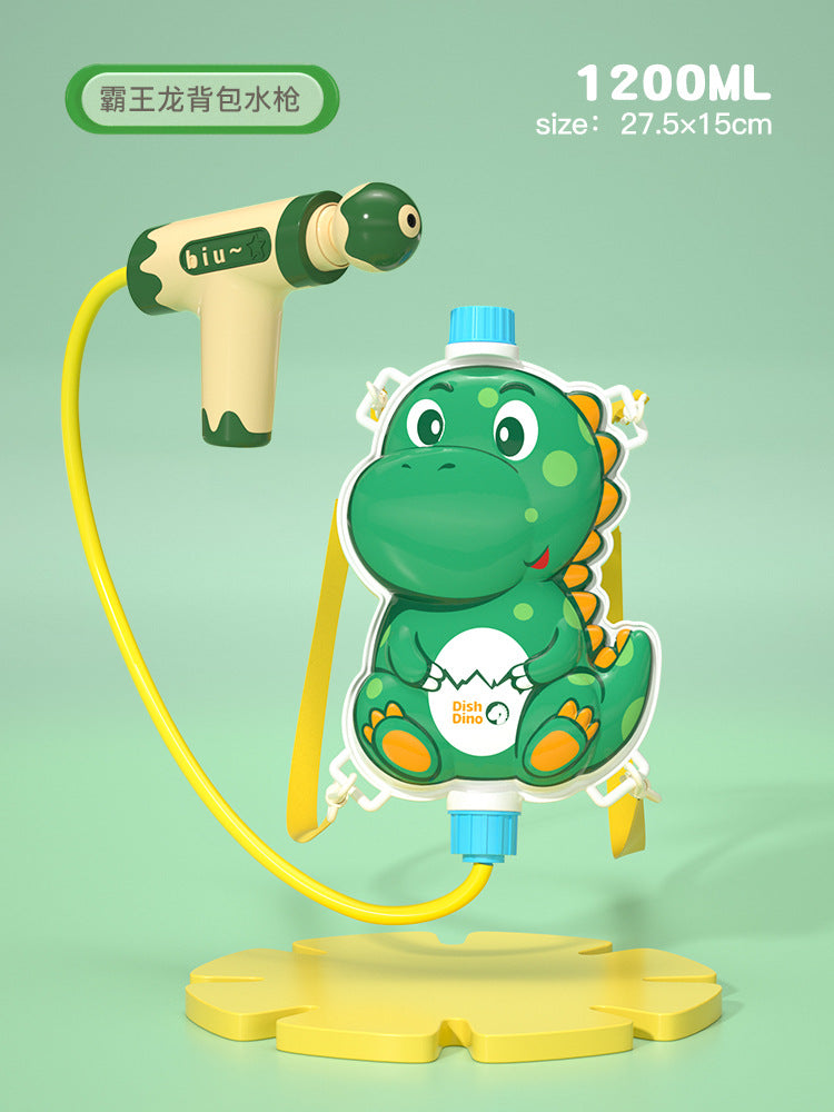 Children's Backpack Water Gun Toy - Sand Beach Play - Pull-out Dinosaur Water Sprayer