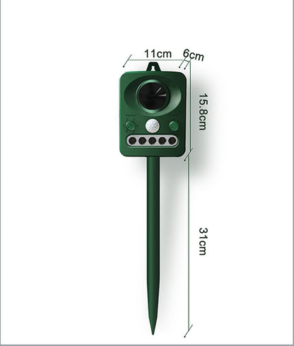 Solar Ultrasonic Bird Repeller Mosquito and Cockroach Repellent with LED Light, ABS Shell Technology, and Rechargeable Battery