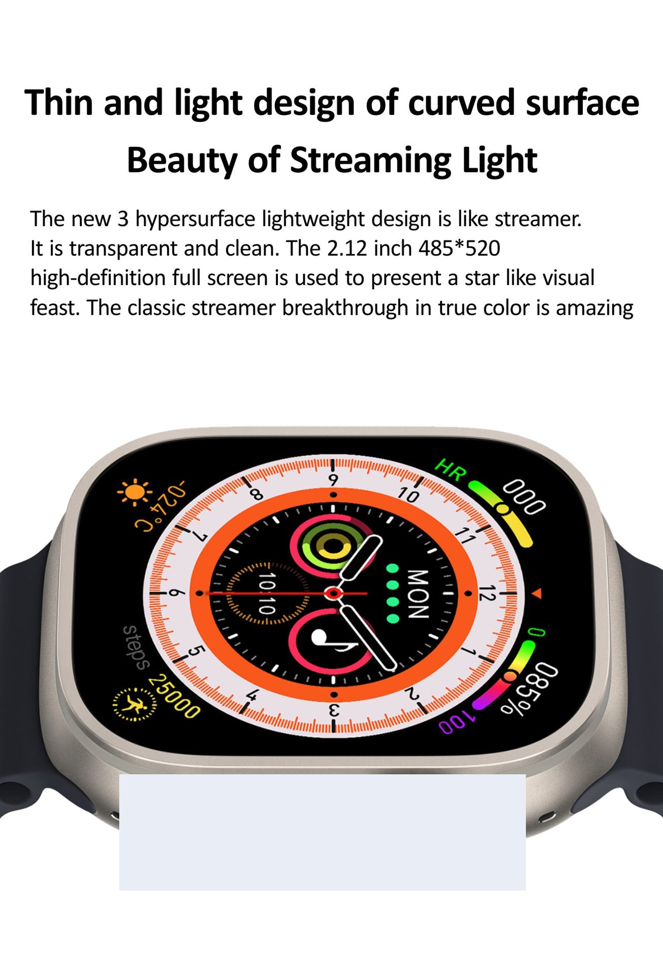 Full Touch Screen Bluetooth Smart Watch with Step, Temperature, Heart Rate, and Sleep Monitoring