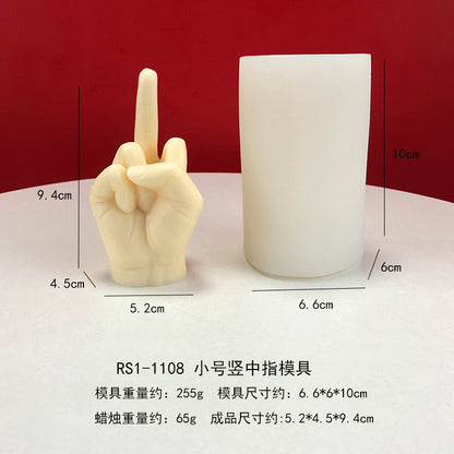 New Gesture Middle Finger Candle Silicone Mold DIY Creative Aromatherapy Plaster Cake Finger Mold Decoration