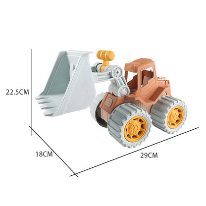 Fun and Realistic Construction Vehicles for Children: Beach Toy Set with Pushcart and Wheat Straw Digger