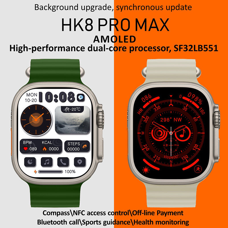 Full Touch Screen Bluetooth Smart Watch with Step, Temperature, Heart Rate, and Sleep Monitoring