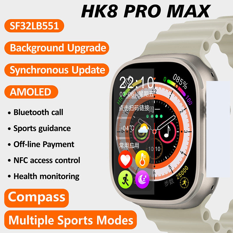 Full Touch Screen Bluetooth Smart Watch with Step, Temperature, Heart Rate, and Sleep Monitoring