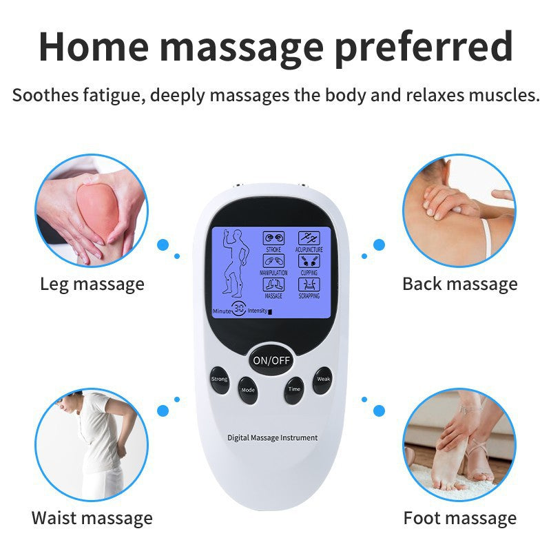 Dual Channel Digital Meridian Massager for Neck, Back, Waist and Legs - Portable and Battery Operated