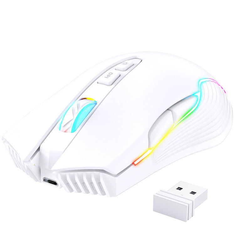 Wireless Gaming Mouse with Bluetooth Charging and RGB Luminous Lighting - Esports Mechanical Mouse with High Precision 1600dpi